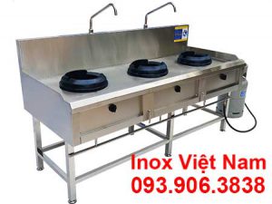 Bếp công nghiệp inox 3 họng kiềng gang, bếp inox công nghiệp giá tốt tại Inox Việt Nam.