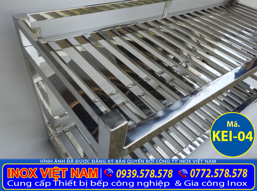 Giá kệ inox 304 treo tường, kệ inox nhà bếp, kệ inox 2 tầng treo tường.