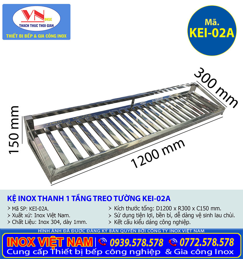 TSKT kệ inox nhà bếp giá tốt sản phẩm được sử dụng nhiều hiện nay mã KEI-02A