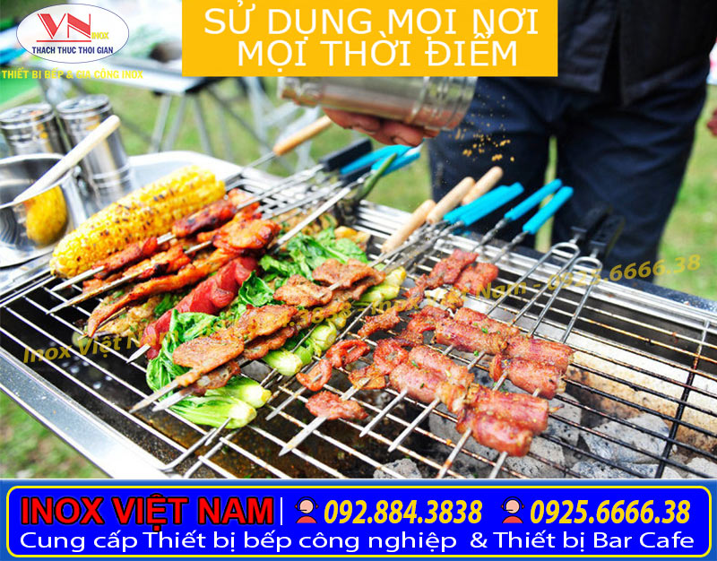 Món ngon BBQ được nướng trên bếp nướng than inox giá tốt tại Inox Việt Nam