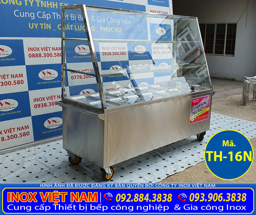 Địa chỉ mua tủ hâm nóng thức ăn có 12 khay 3 tầng và 2 nồi canh súp giá tốt uy tín tại Inox Việt Nam.