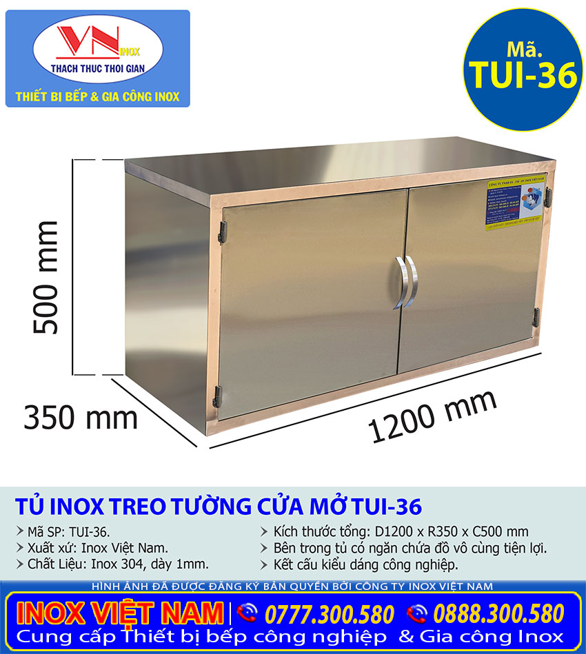 Kích Thước Tủ Inox Treo Tường TUI-36