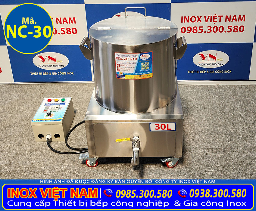 Mua nồi inox nấu cháo công nghiệp bằng điện công suất lớn 30 lít tại xưởng mang lại nhiều giá trị kinh tế cao và chất lượng sản phẩm khi sử dụng lâu dài