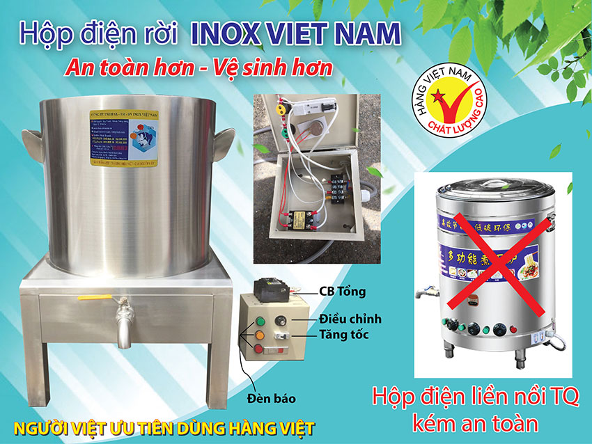 Cấu tạo của hộp điện và được thiết kế cẩn thận cho sản phẩm nồi nấu hủ tiếu điện.