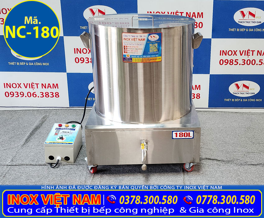 Nồi inox điện hầm cháo công nghiệp công suất lớn 180 lít giá tốt. mã: NC-180