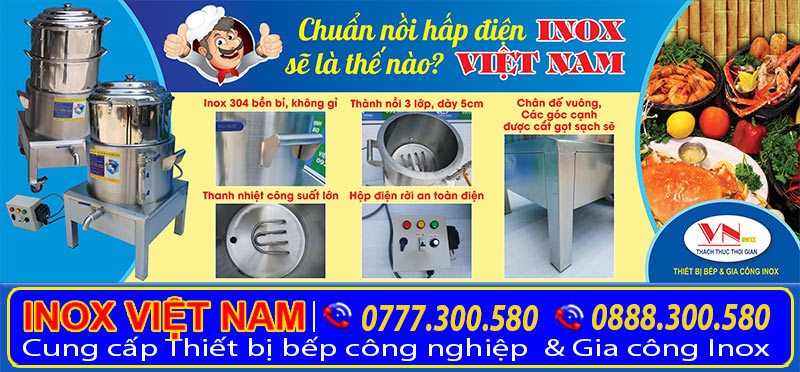 Nồi hấp công nghiệp bằng điện giá tốt tại xưởng sản xuất Inox Việt Nam được rất nhiều khách hàng tin chọn mua nồi hấp điện này.