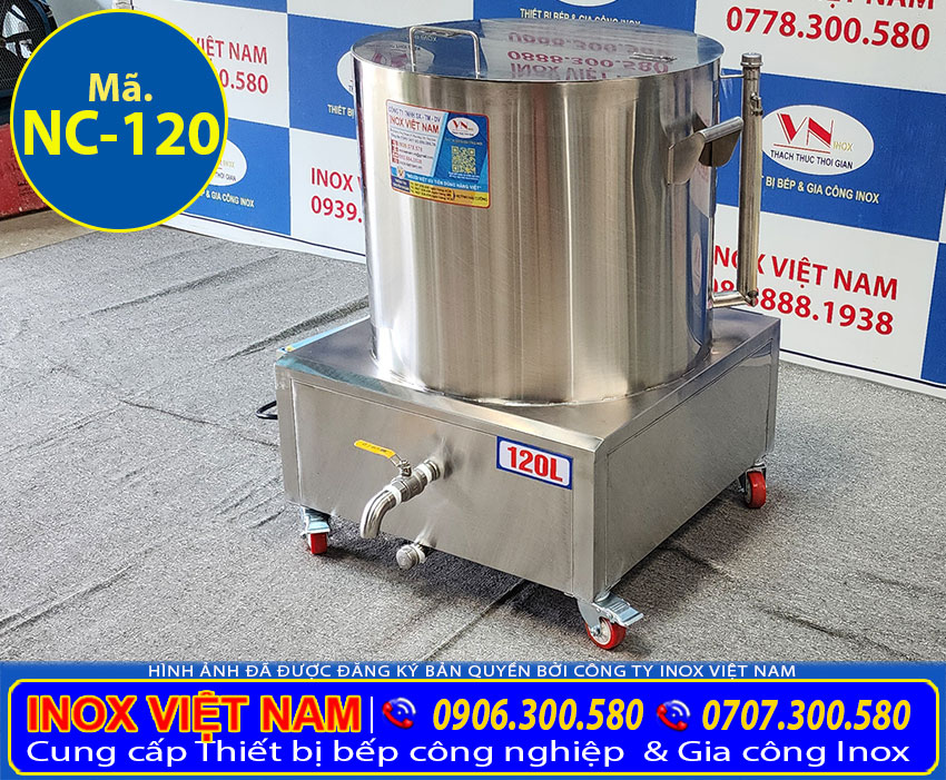 Sản phẩm nồi điện nấu cháo công nghiệp 120 lít tại xưởng sản xuất của chúng tôi IVN, được nhiều khách hàng tin chọn.