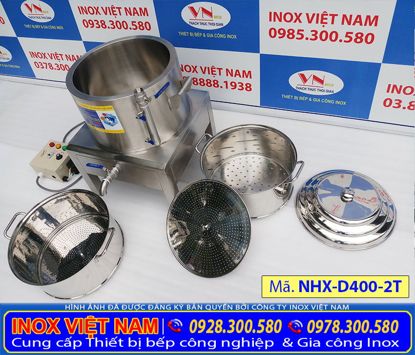 Báo giá nồi hấp xôi công nghiệp 2 tầng, nồi điện hấp xôi công nghiệp uy tín chất lượng giá tại xưởng sản xuất của chúng tôi Inox Việt Nam.