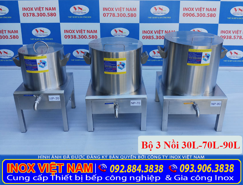 Bộ nồi điện nấu phở công nghiệp giá tốt có dung tích 30 lít, 70 lít và 90 lít đáp ứng từng nhu cầu cho quán kinh doanh của bạn.