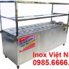 Tủ hâm nóng inox 20 khay 2 nồi sử dụng điện.