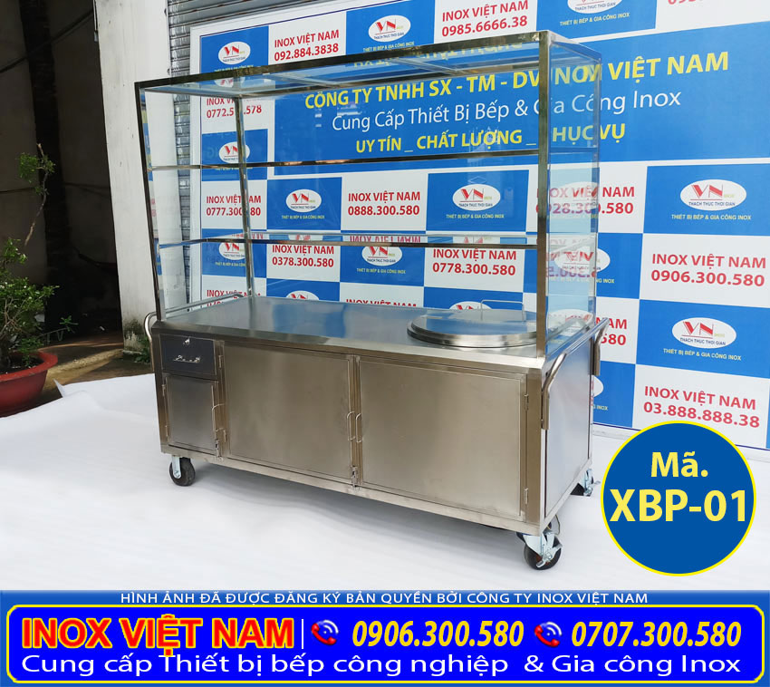 Địa chỉ bán xe bán hủ tiếu tích hợp mái che lắp kính cường lực và nồi nấu phở bằng điện uy tín chất lượng tại TP HCM Cty Inox Việt Nam.