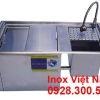 Thùng đá inox tích hợp chậu rửa âm quầy bar.