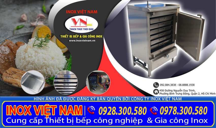 Địa chỉ mua tủ hấp cơm công nghiệp tại TP HCM giá tốt, Liên hệ chúng tôi Inox Việt Nam ngay.