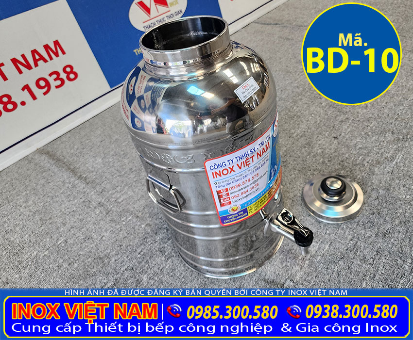 Bình đựng nước inox 10 lít 2 lớp inox 304 giữ nhiệt giá tốt chất lượng