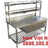 Bàn inox có hộc tủ và kệ trên và dưới