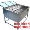 Thùng đá inox khung chân có khay topping mã TD-TP16.