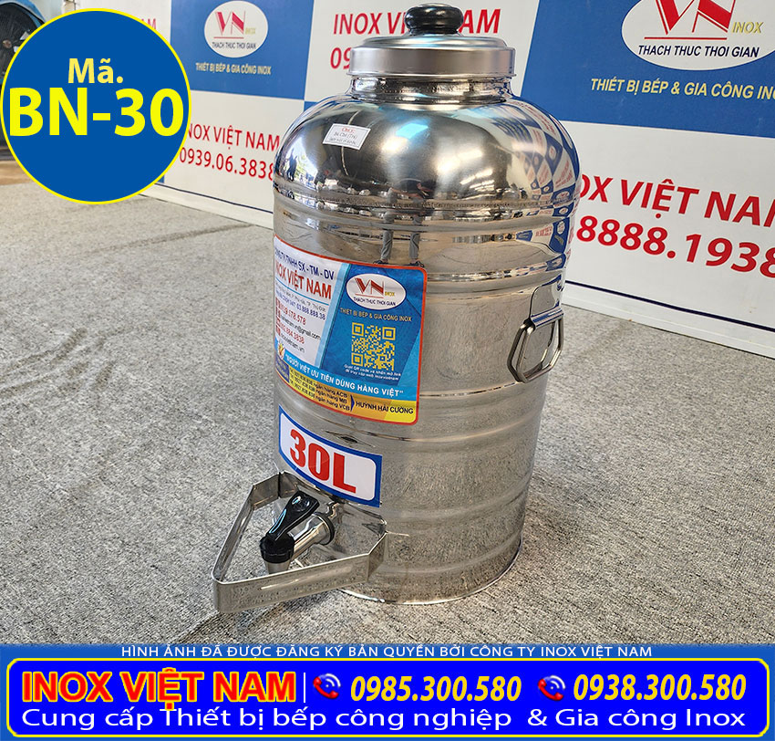 Bình inox đựng trà đá 30 lít Inox Việt Nam giá tốt chất lượng uy tín