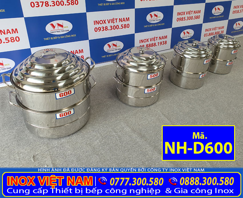 Bộ 4 sản phẩm nồi hấp inox gas