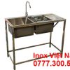Chậu Rửa Inox 2 Hộc 1M Có Cánh Phải Và Khung Chân CR-121