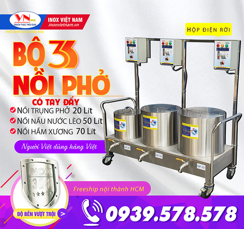 Bộ 3 nồi nấu phở bằng điện