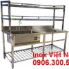 Chậu Rửa Inox 2M Cánh Phải Có Kệ Trên Và Kệ Dưới CR-46