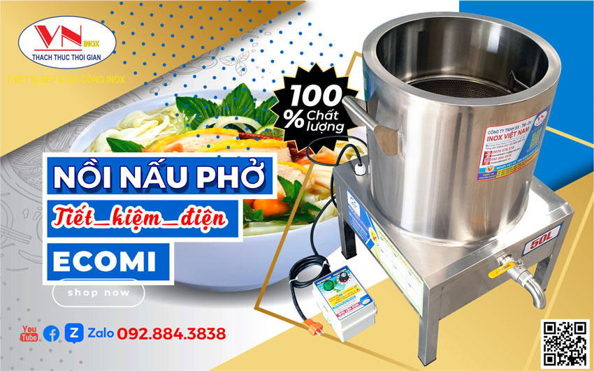 Nồi điện nấu phở inox 304 ecomi giá tốt tại Inox Việt Nam.