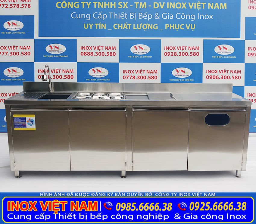 Địa chỉ mua quầy pha chế inox với kích thước kiểu dáng theo yêu cầu giá tốt tại TP HCM, thương hiệu nên chọn đó là Inox Việt Nam