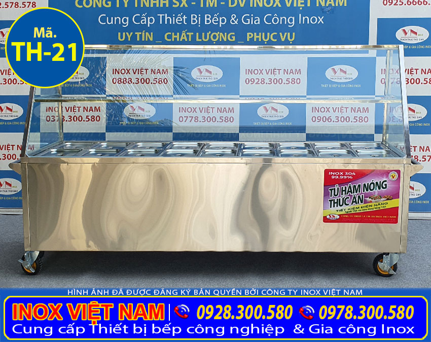 Hãy liên hệ Inox Việt Nam ngay để được tư vấn mẫu báo giá tủ hâm nóng thức ăn 18 khay TH-21 và nhiều mẫu khác