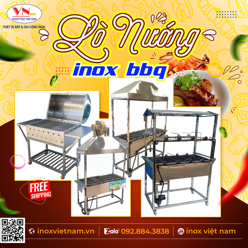 Địa chỉ bán lò nướng than inox chân cao có ống hút khói các loại giá tốt. Hãy liên hệ Inox Việt Nam ngay