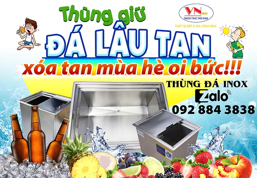 Thùng đá inox 304 giữ nhiệt giúp đá lâu tan hơn, an toàn và tiết kiệm chi phí hơn