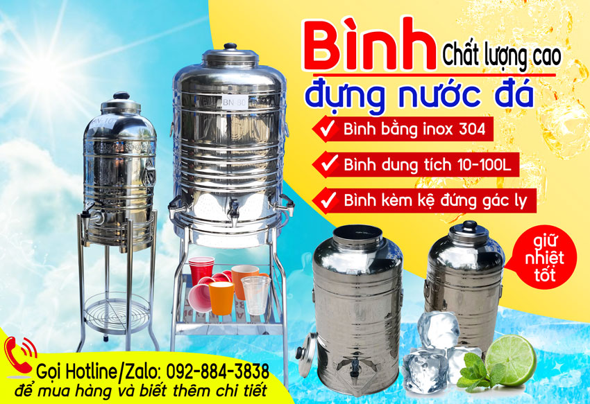 Bình inox đựng nước đá có vòi gạt giá bao nhiêu tiền, mua ở đâu uy tín chất lượng. Hãy gọi điện về Inox Việt Nam để mua ngay nha