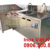 Tủ Inox Góc Chữ L Có 2 Bồn Rửa Inox TUI-53