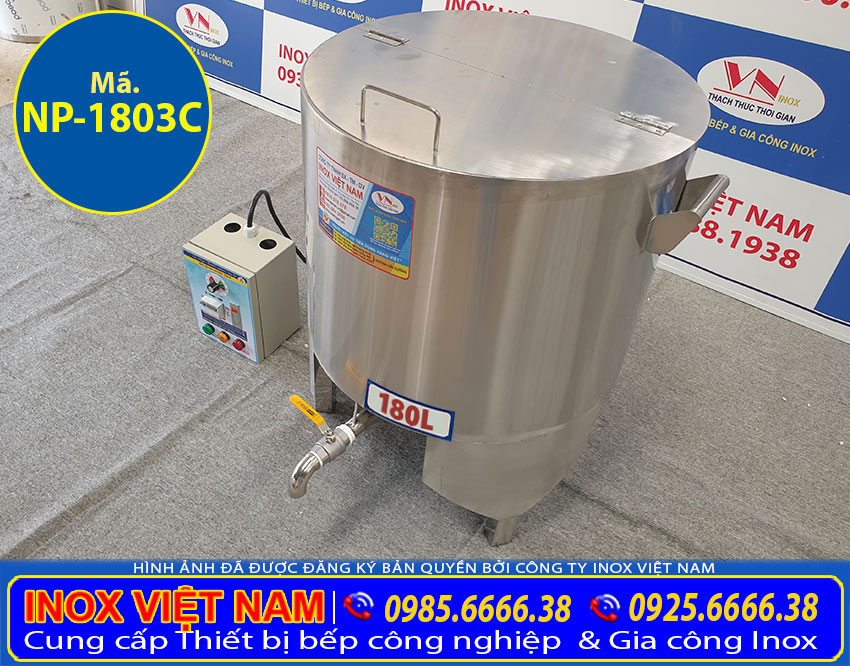 nồi inox nấu phở bằng điện 3 chân 180 lít NP-1803C chất lượng