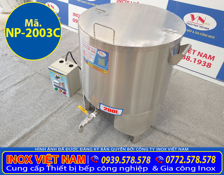 Nồi Nấu Phở Bằng Điện Inox 3 Chân 200 Lít NP-2003C Giá Tốt